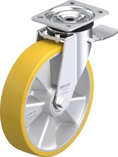 Blickle 642561 L-Alth 250K-3-St Svingbare Hjul Med Brems Hjuldiameter: 250 Mm Belastningskapasitet (Maks.): 500 Kg 1 Stk