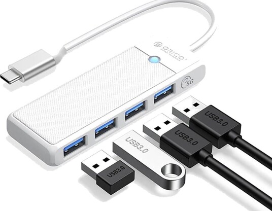 Orico PAPW4A-C3 USB-hub med 4x USB-A 3.0 1,8m Hvit