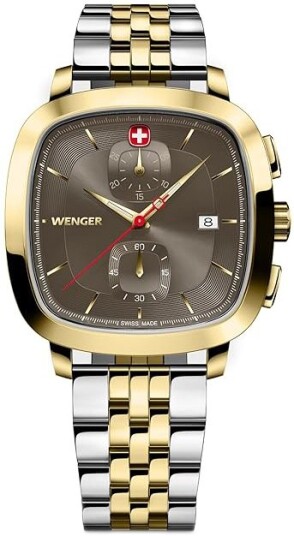 Wenger Herreklokke 01.1933.106 Vintage Grå/Gulltonet stål