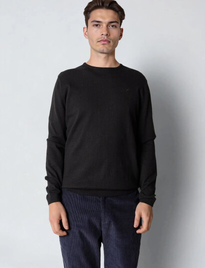 Clean Cut Copenhagen Claude Crewneck Knit - Black - XXL