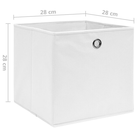 vidaXL Oppbevaringsbokser 10 stk uvevd stoff 28x28x28 cm hvit