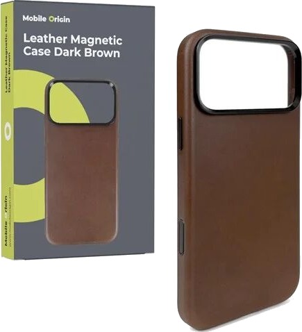 Mobile Origin Leather MagSafe Case iPhone 17 Pro Max Dark Brown