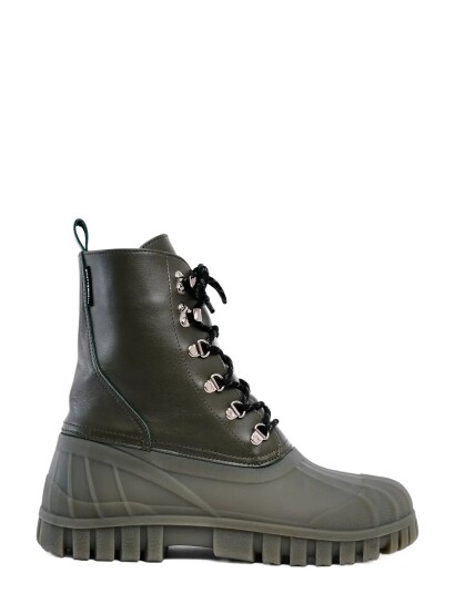 Stutterheim Patrol Boot Green Leather   Khaki green   44
