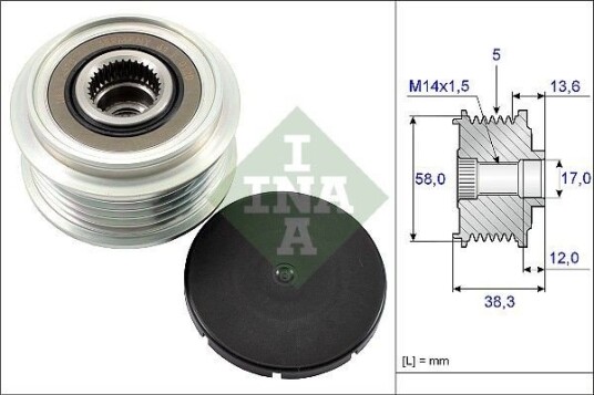 Dynamo remhjul INA 535 0184 10