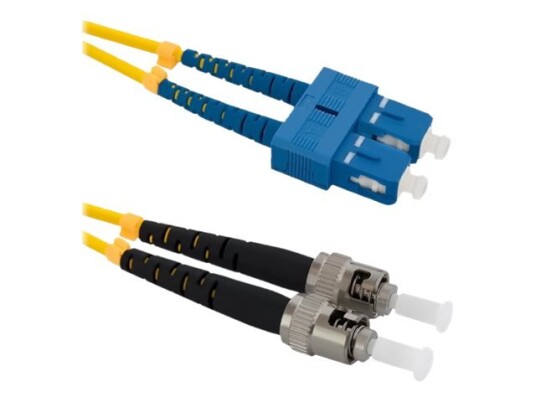 Qoltec - Koblingskabel - Sc/Upc-Enkeltmodus (Hann) Til St/Upc-Enkeltmodus (Hann) - 3 M - Fiberoptisk - Dupleks - 9 / 125 Micron - G.652D - Halogenfri - Gul
