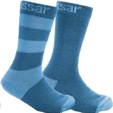 Vossatassar 2pk Wool Socks LBLUE S 22 25