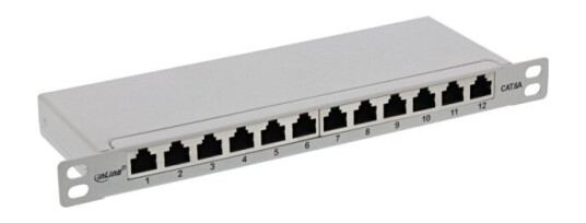 Inline 76819I Rj45 Cat6a Grå Rackmontering 0.5U Iec 60603-7-5
