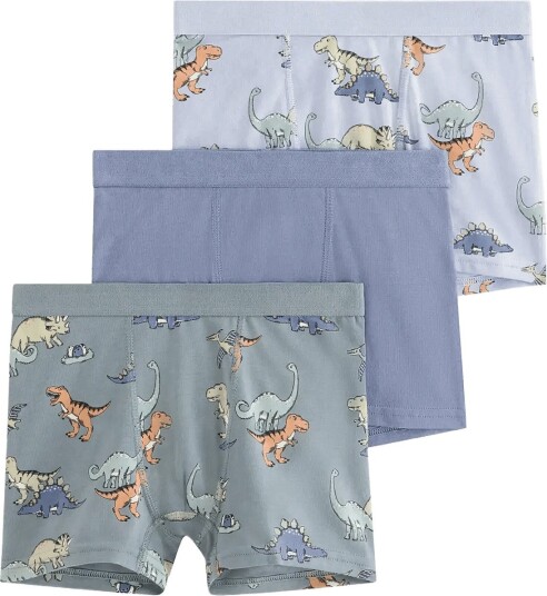 Lindex 3 Pack Boxer Shorts LIGHT BLUE 122/128
