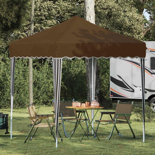 vidaXL Pop-up Festtelt 195 x 195 x 245 cm Gråbrun Oxford Stoff