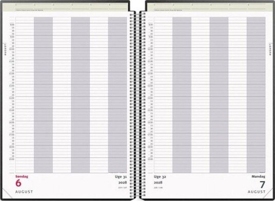 Mayland Aftalekalender A4 dag sort PP plast 2028 Mayland Aftalekalender A4 dag sort PP plast 2028