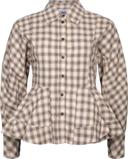 Ganni Flannel Shirt CREME 38