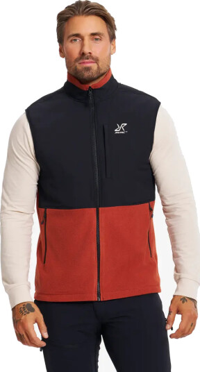 Revolutionrace River Hybrid Fleece Vest Herre Rusty Orange L Herre Overdeler Fleece & midlayers