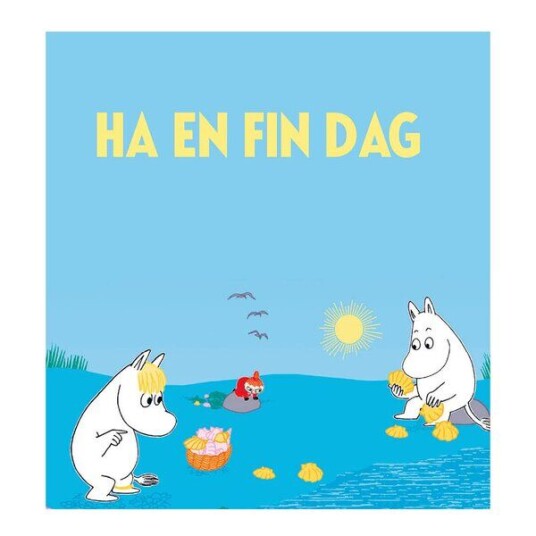 Moomin Mummi kort dobbelt 75x75 cm Ha en fin dag blå