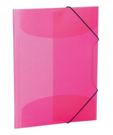 HERMA Elasticated folder A4 PP translucent pink HERMA Elasticated folder A4 PP translucent pink
