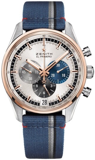 Zenith Herreklokke 51.2080.400 69.C802 El Primero Sølvfarget/Tekstil Zenith Herreklokke 51.2080.400 69.C802 El Primero Sølvfarget/Tekstil