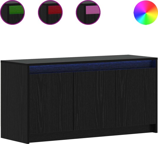 vidaXL TV-skap 100 x 34 x 50 cm Svart eik Konstruert tre vidaXL TV-skap 100 x 34 x 50 cm Svart eik Konstruert tre
