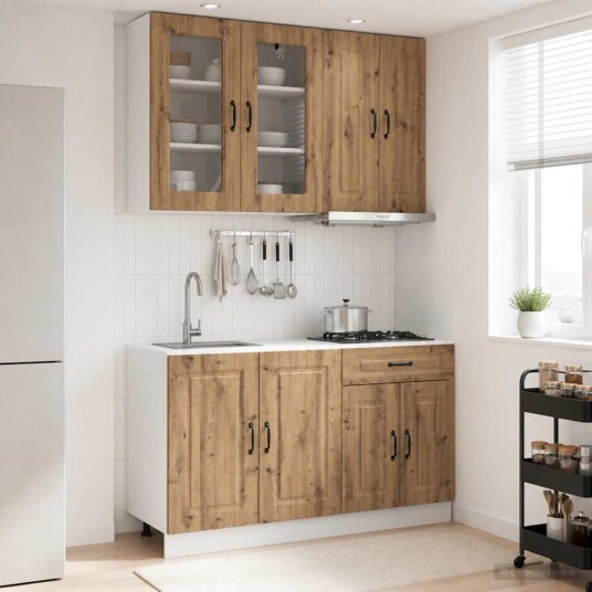 vidaXL Kjøkken enhet KALMAR 4 pcs Artisan eik Konstruert tre