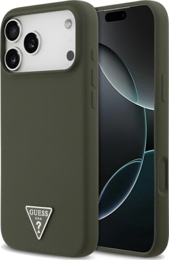 Guess MagSafe Silikon Mobildeksel med Trekant-logo for iPhone 17 Pro Max - Grønn Guess MagSafe Silikon Mobildeksel med Trekant-logo for iPhone 17 Pro Max - Grønn