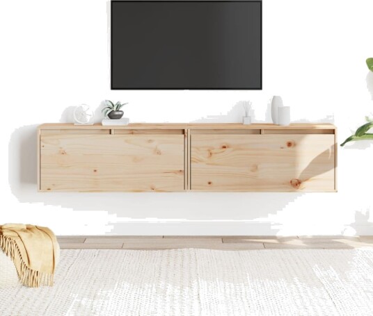 vidaXL Veggskap 2 stk 80x30x35 cm heltre furu