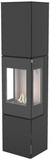 Nexo 185 svart frittstående biopeis med sideglass og glassdør Nexo 185 svart frittstående biopeis med sideglass og glassdør