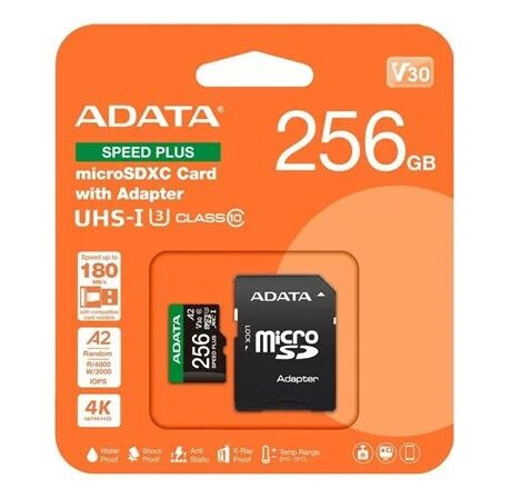 A Data ADATA SPEED PLUS   flash memory card   256 GB   SDXC UHS I