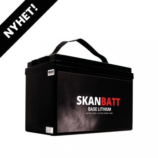 SKANBATT Base Lithium 12V 100Ah 100A BMS 326x173x215mm 3 Års garanti