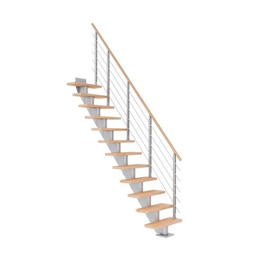 Dolle Frankfurt Rett Trapp Pearl Grey -design-oljet Bøk-75-11 - Loddrett Høyde Op Til 258 Cm Dolle Frankfurt Rett Trapp Pearl Grey -design-oljet Bøk-75-11 - Loddrett Høyde Op Til 258 Cm