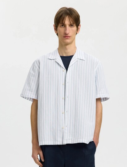 Selected Slmrlxclay Linenblend Ss Shirt Res Noos Blue S Selected Slmrlxclay Linenblend Ss Shirt Res Noos Blue S