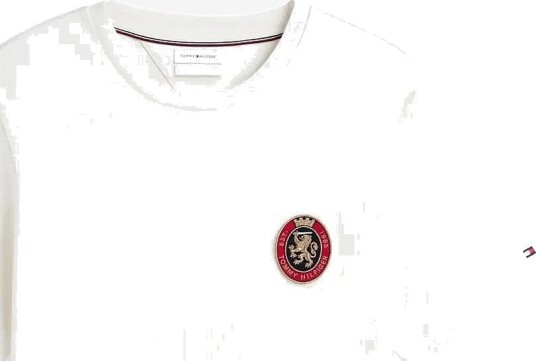 Tommy Hilfiger Light Interlock Pocket Crest Tee - IVORY PETAL - XL