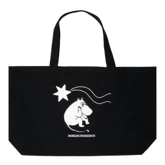 Nordicbuddies Mummi Novels handlenett XL 65x41 cm svart