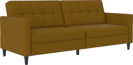 Sovesofa Hartford 203x83x82 cm Curry Linstoffutseende 100 % polyester 203x83x82 cm Curry Linstoffutseende 100 % polyester