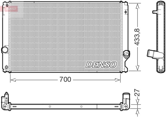 Radiator, motorkjøling DENSO DRM51019 Radiator, motorkjøling DENSO DRM51019