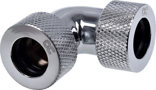 Alphacool Rørfeste 90° for Plexi- og Messingrør 13 mm Krom 17295