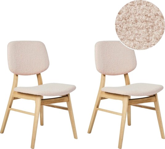 Matsalsstol Beliani Ella set om 2 Ljus Trä-Beige NO_BRAND Ljusbeige VALUE_MISSING_18307 -