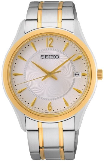 Seiko Herreklokke SUR468P1 Neo Classic Hvit/Gulltonet stål Ø39.4 mm
