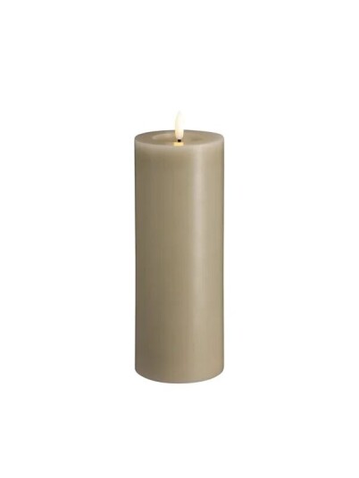 Moods & More LED pillar candle   Melted Kit grey   74x200 mm