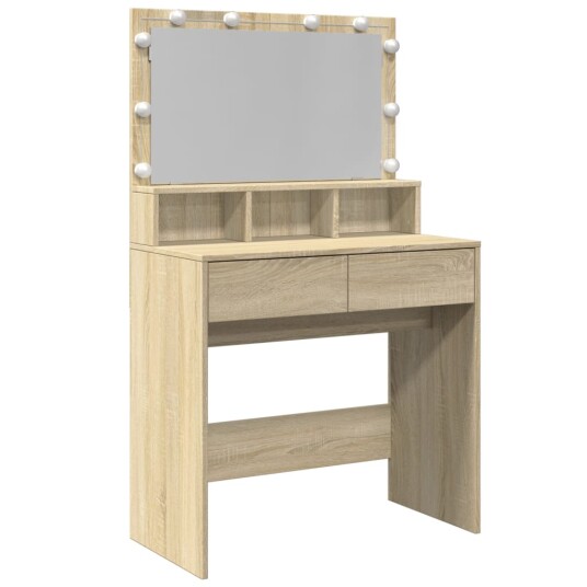 Sminkebord med LED sonoma eik 80x41x134,5 cm Sminkebord med LED sonoma eik 80x41x134,5 cm