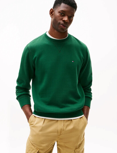 Tommy Hilfiger Ess Seasonal Fleece Crewneck - Green - XS