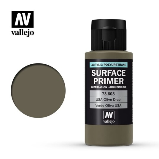 Vallejo Surface Primer USA Olive Drab 60ml