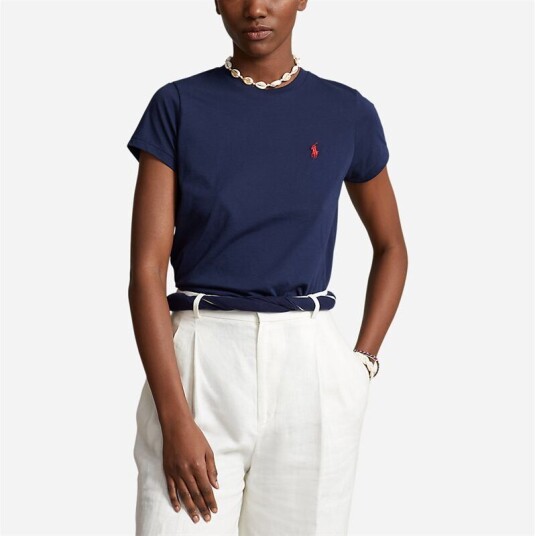 Ralph Lauren Cotton Jersey Crewneck Tee Cruise Navy Bla L