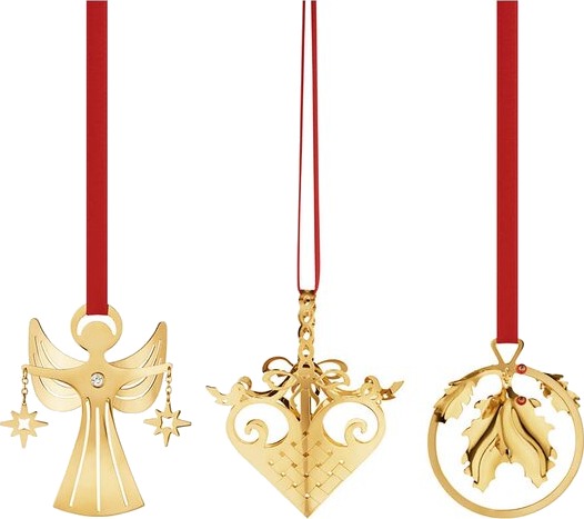 Georg Jensen   2026 juleurosett miniatyr 27 cm 3 stk gull