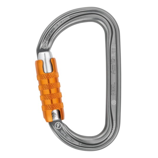 Petzl Karabiner Am’D Lettvekts Asymmetrisk Karabiner, 1 Stk, SET-M34A-TL Grå