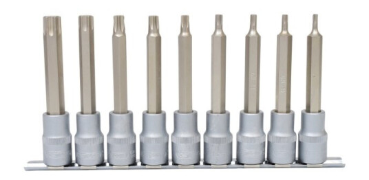Ks Tools 911.1520, Støpselsett, 1/2", 9 Hoder, Kromvanadiumstål, Din 3120, Iso 1174, 1,24 Kg