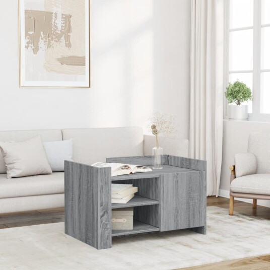  Salongbord grå sonoma 80x50x50 cm konstruert tre 848358