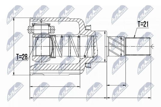 Nty Drivknute drivaksel NTY NPW RE 053