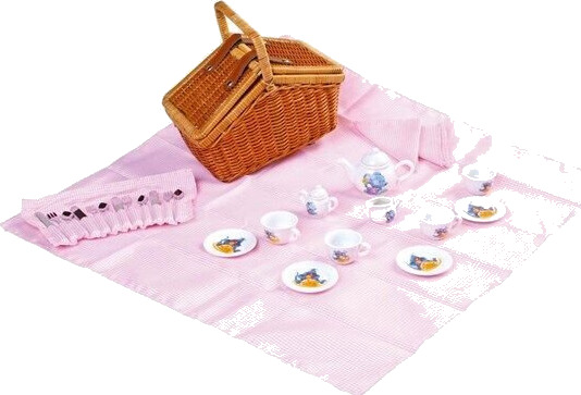 Small Foot Wooden Picnic Basket with Tableware Romantic 30 pcs. Small Foot Wooden Picnic Basket with Tableware Romantic 30 pcs.