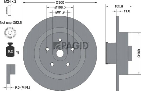 PAGID 55529NC Bremseskive