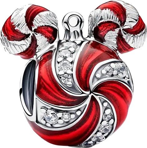 Pandora Disney Mickey Mouse Christmas Ornament Charm - RED - One Size