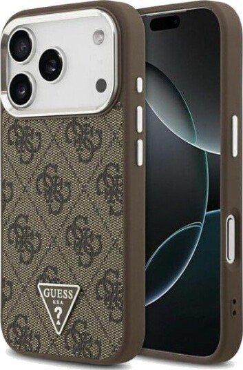 GUESS 4G Triangle Logo MagSafe case for iPhone 17 Pro - brown