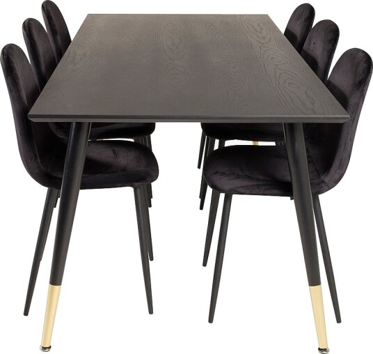Venture Home Spisegruppe Doris med Penally spisestol Svart Venture Home Spisegruppe Doris med Penally spisestol Svart
